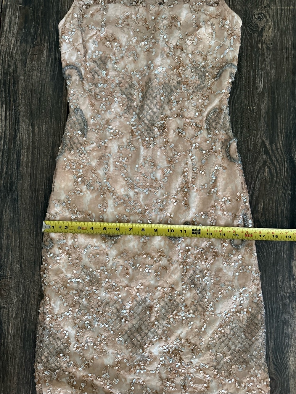 Aidan Mattox Rose Gold Sequin Sheath Dress - Picture 7 of 9